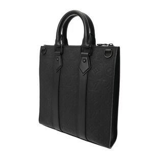 Louis Vuitton Black Leather Noir Taurillon Sac Plat Monogram Handbag